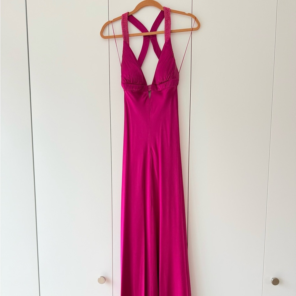 Aidan Mattox Size 6 Fuchsia Gown Dress